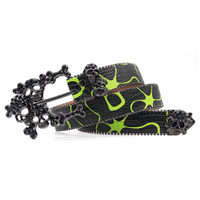 Ceintures en PU cloutées avec boucle élastique GG, style streetwear, logo personnalisé, personnalisation punk Renaissance, chaîne en strass, vente en gros, BB Y2k