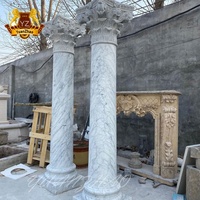 Conception extérieure colonne solide de construction de haute qualité colonne romaine en pierre Beige naturelle colonne de travertin de Style classique italien