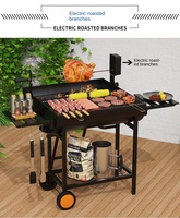 Grill électrique rotatif automatique pour poulet et mouton avec design multifonctionnel portable et anti-rouille - Fourchette de grillade électrique
