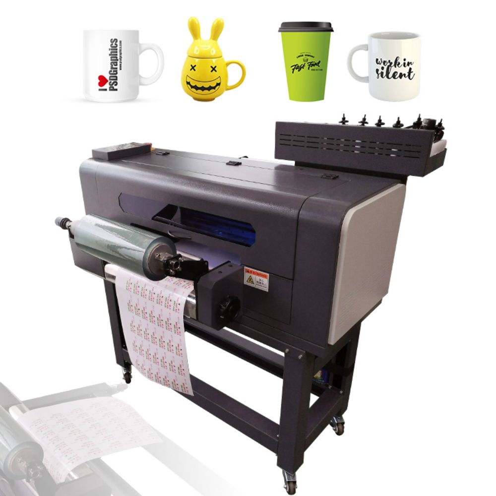  Rollo grande para rodar la PELÍCULA ULTRAVIOLETA de la impresora A3 que imprime la impresora ULTRAVIOLETA de la etiqueta engomada del dtf del barniz ULTRAVIOLETA de DTF LOGO Printing Machine CMYK W