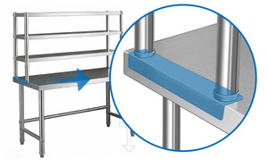Tavolo di Preparazione <span class=keywords><strong>Alimenti</strong></span> in Acciaio Inox di Alta Qualità per Cucine Commerciali, Banco da Lavoro in Acciaio Inox 201/304 per Hotel - Product Image 4