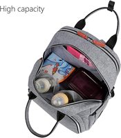 Große Kapazität Wasserdichte Wochenendtasche für Mütter Wickelrucksack mit Wickelstation und USB-Anschluss für Väter