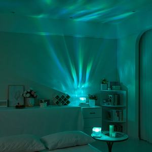 Projecteur à changement de couleur RVB 2024, gradation progressive, effet d'ondes océaniques, aurore boréale, lampe de table en cristal pour enfants - Product Image 2