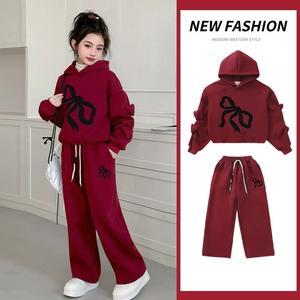 Gli adolescenti di alta qualità 2 pz indossano felpe con cappuccio + pantaloni di cotone ispessimento autunno inverno vestiti set per le ragazze - Product Image 2