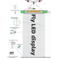 Drone ultra-fin et léger avec écran LED volant, tapis magique, haute luminosité, 1080P HDR 1000:1, visible en extérieur, personnalisable