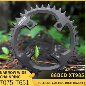Piñón de Bicicleta de Aluminio CNC PASS QUEST 7075-T651, 88BCD, Dientes Anchos y Estrechos, para Juego de <span class=keywords><strong>Bielas</strong></span> Shimano <span class=keywords><strong>XTR</strong></span> M985, Piñón de Bicicleta de Montaña - Product Image 1