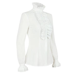 <span class=keywords><strong>Costume</strong></span> victorien <span class=keywords><strong>pour</strong></span> femmes Jabot cravate Blouse froncé col haut manches longues Slim Fit boutons haut formel Halloween <span class=keywords><strong>Pirate</strong></span> <span class=keywords><strong>Costume</strong></span> - Product Image 4