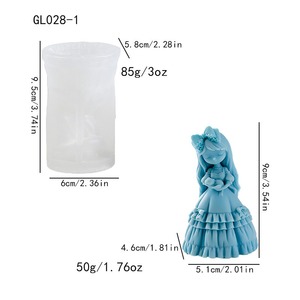 3D Lolita Girl Silicone <b>Mold</b> Cute Princess Ornament <b>Mold</b> DIY Plaster <b>Candle</b> Craft <b>Mold</b> - Product Image 2