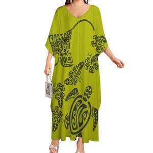 <span class=keywords><strong>Abbigliamento</strong></span> polinesiano all'ingrosso Plus Size di alta qualità abiti Casual da <span class=keywords><strong>donna</strong></span> abiti Casual stile <span class=keywords><strong>rosa</strong></span> hawaiano stile tropicale Casual abito Casual - Product Image 4