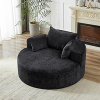 Canapé rond simple en mousse compressée sur mesure, tout en mousse, avec revêtement en tissu, pour salon, canapé compact pour petits espaces