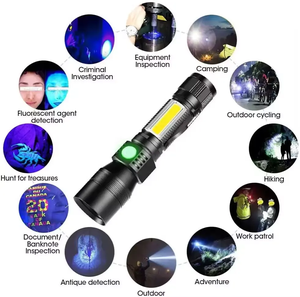 Linterna portátil 3 en 1 UV 395nm Zoom Blanco Rojo LED Antorcha USB Recargable Base magnética Caza al aire libre - Product Image 6