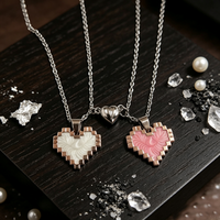 Colliers magnétiques romantiques pour couples, cadeau de la Saint-Valentin, collier pour meilleures amies, collier en forme de cœur, ensemble de bijoux