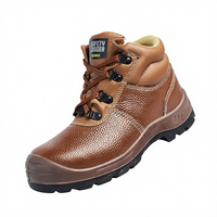 Bottes de sécurité de travail Bestzip S3 marron, résistantes à l'eau, avec embout et semelle intermédiaire en acier