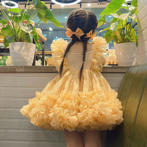 ชุดเดรสสไตล์อังกฤษสำหรับเด็กผู้หญิง - ทรงเอไลน์ - ชุดเจ้าหญิงโลลิต้า - กระโปรงทูทูแบบพอนทูน - ผ้าที่เป็นมิตรกับสิ่งแวดล้อม - Product Image 3