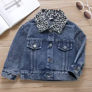 21369 Korean Style New Fashion Girls Denim Coat For 1-5 Years Organic Cotton Breathable Children Jacket For Babies