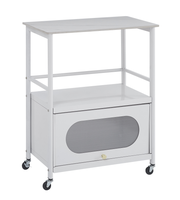 Carrito Rodante de 2 Niveles de Acero Inoxidable Moderno y Elegante con Superficie de Piedra, Multifuncional para Armario, Sala de Estar y Comida