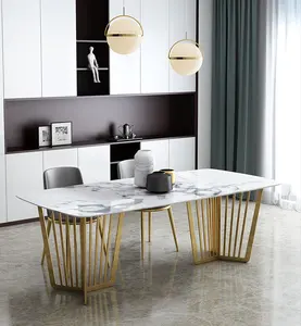 Nordic ins schmiedeeisen esstisch haushalts moderne rechteckige tisch und vier stühle restaurant marmor esstisch