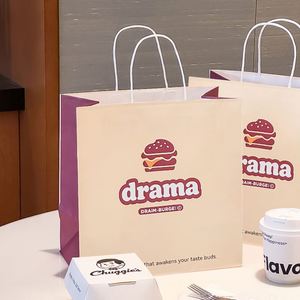 Sac d'emballage personnalisé en papier kraft biodégradable, recyclable, résistant à la graisse, pour la restauration rapide, les hot-dogs, les sandwichs, les hamburgers - Product Image 2