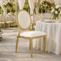Chaise de salle à manger de restaurant en métal durable, design nordique de luxe, chaises de banquet de mariage avec pieds dorés, directement de l'usine