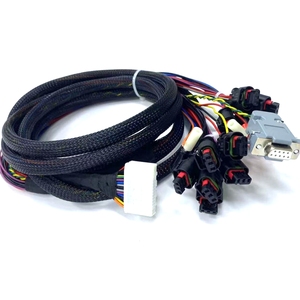 工厂定制汽车 ECU 延长线束，带编织套管，德式连接器，用于发动机控制系统 - Product Image 1