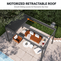 Pergola en aluminium avec toit rétractable pour les espaces de restauration en cour et les pauses clients dans les magasins