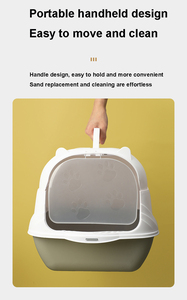 Thêm lớn kèm theo Mèo Hộp rác với mui xe & Flip-up cửa cao bên để ngăn chặn tán xạ Mùi kiểm soát làm bằng bền PP - Product Image 6