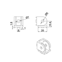 Joint de pivot en zinc 2056 20B supports de connexion en métal de qualité supérieure Joint de pivot pour joint d'angle d'angle de profil en aluminium industriel