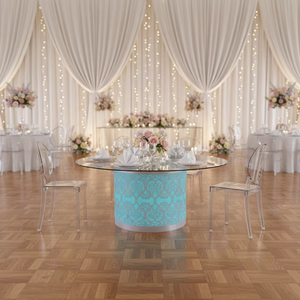Mesa de Banquete Redonda Iluminada con Luces LED RGB de 5 Pies, 8 Pies y 72 Pulgadas para Bodas y Eventos en Hoteles - Product Image 4