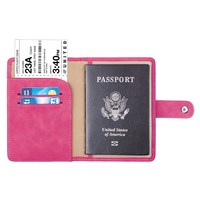 Portefeuille de voyage compact JIANJI en similicuir vintage avec bouton, porte-cartes et organiseur de documents, facile à transporter