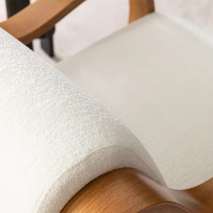 Sofá individual perezoso para sala de estar nórdica, marco de madera maciza, cubiertas de tela, moderno color crema, ergonómico, para el hogar, la Oficina y el dormitorio - Product Image 2
