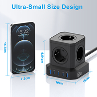 Harga Grosir Power Cube 65 W Multiple Plug, Socket Cube dengan 3 USBC dan 2 USB Charger dengan Kabel Ekstensi 2 m