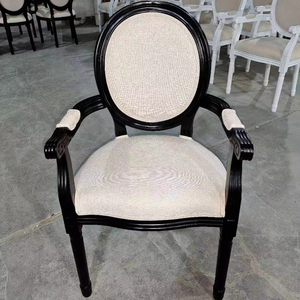 <span class=keywords><strong>Fauteuil</strong></span> de salle à manger <span class=keywords><strong>Louis</strong></span> <span class=keywords><strong>XV</strong></span> en bois et tissu, style campagnard américain blanc - Product Image 2