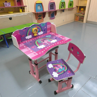 Ensemble de bureau et de chaise d'étude pour enfants contemporains, facile à nettoyer, mobilier scolaire contemporain pour la maison, bois, sécurité, nouveau design, salon