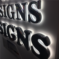 Enseigne en acier inoxydable rétroéclairée par LED personnalisée, enseigne en lettres lumineuses pour le nom de la boutique ou de l'entreprise