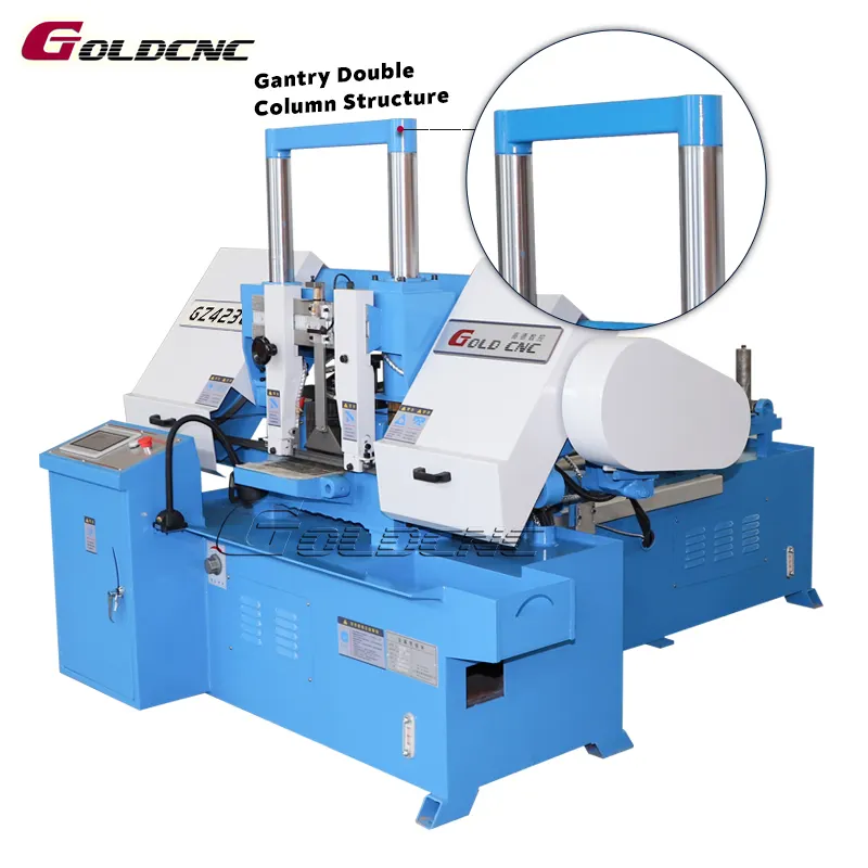 Chất lượng bền gz4228 hoàn toàn tự động CNC ban nhạc Máy cưa với cột đôi và hỗ trợ