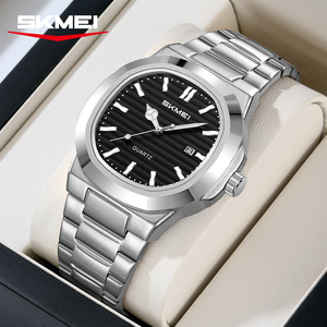 Montre pour homme en acier inoxydable, montre à quartz pour homme, logo personnalisé OEM, cadran carré, étanche 3ATM, style classique rétro, montres dorées - Product Image 6