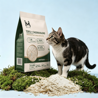 Litière pour chat mixte à base de manioc et de tofu, biodégradable, formule naturelle à base de plantes, agglomération rapide, absorption instantanée de l'eau, support OEM