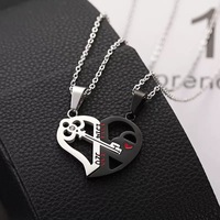 Collier pendentif en forme de cœur pour couple, tendance et très vendu, nouveau collier assemblé, accessoire plaqué or pour la Saint-Valentin