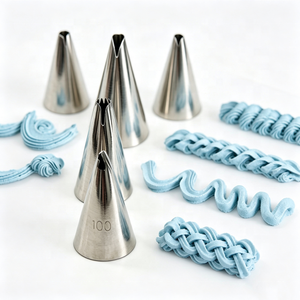 4 pièces/ensemble # 100, # 86, # 102, # 12 embouts de pâtisserie en acier inoxydable, embouts pour glaçage à la crème, embouts pour fondant, embouts pour roses, outils de pâtisserie - Product Image 4