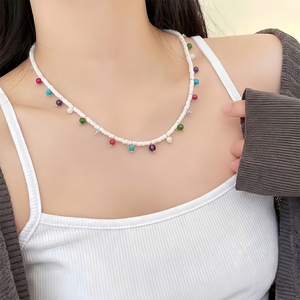 <span class=keywords><strong>Collier</strong></span> ras du cou bohème <span class=keywords><strong>en</strong></span> perles, pierres naturelles et coquillages, bijoux d'été, vente <span class=keywords><strong>en</strong></span> gros CL26-164 - Product Image 1