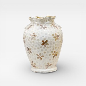 Vase en mosaïque de nacre naturelle, fait main, luxe, décoratif, centre de table, décoration pour la maison et l'hôtel - Product Image 1