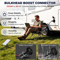 Adaptador de Corriente Empotrable Starlink Mini, Convertidor Elevador de Voltaje de 12V-30V CC, Impermeable IP67, 3.5A 105W, Aleación de Aluminio