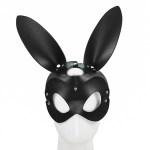SacKnove 51039 New Sexy Bunny Cosplay Demon Blindfold Alternative Flirting Toy Rabbit Ears Leather Bondage Headgear - Product Image 3