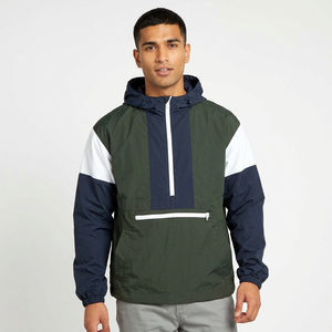 Men's Plus Size Casual Outdoor Sportswear Breathable Nylon Windbreaker <b>Jacket</b> <b>Zipper</b> Closure Cool Style Waterproof For Summer - Product Image 1