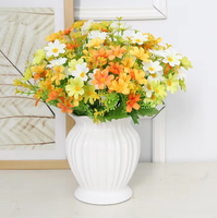 Bunga Buatan Aster Kecil Gerbera Aster Krisan Liar - Set 28 Kuntum Bunga Sutra Cetak Injeksi