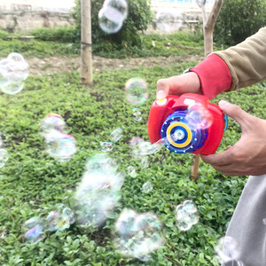 Cámara de burbujas eléctrica, juguete para hacer burbujas para niños, juego al aire libre, 12 cm, de plástico, con correa y botella de solución. - Product Image 3