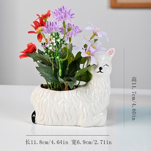 Maceta Grande de Cerámica Esmaltada con Diseño de Alpaca, Estilo Nórdico, para Suculentas (<span class=keywords><strong>Planta</strong></span> No Incluida), Ecológica, Juego de 2 Piezas - Product Image 6