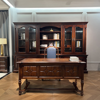 Ensemble de bureau et bibliothèque en bois massif de luxe américain avec un design écologique et durable pour les chambres, les salles d'étude et les bureaux