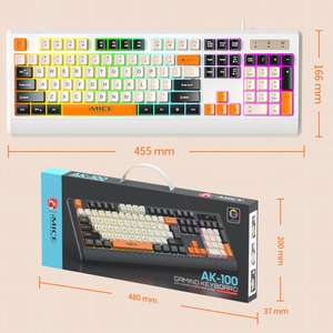 <span class=keywords><strong>Clavier</strong></span> ergonomique silencieux <span class=keywords><strong>iMICE</strong></span> AK-100 filaire USB avec rétroéclairage arc-en-ciel et touches colorées en gros - Product Image 6