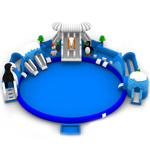 Tùy chỉnh nước SLIDES inflables tobogan Đại Dương chủ đề Công Viên Nước Gấu bắc cực chim cánh cụt trượt nước <span class=keywords><strong>Inflatable</strong></span> với hồ bơi - Product Image 3